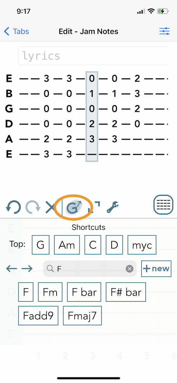 Chord Shortcuts Example