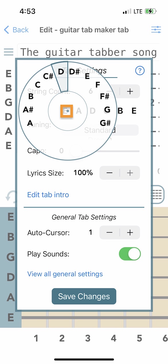 Tab Settings Example 2